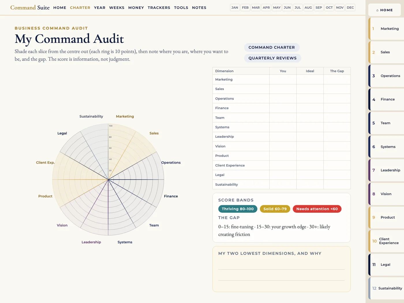 The Command Audit page