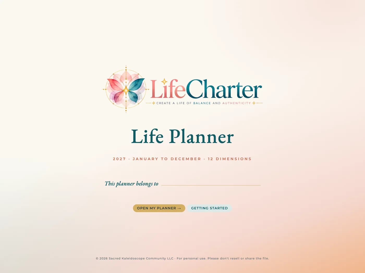 LifeCharter Life Planner cover